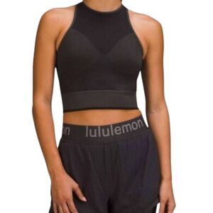 NWT LULULEMON ATHLETICA Seamless Mesh Shelf-Bra Training Tankin Grahphite Grey S